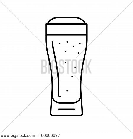 India Pale Ale Beer Glass Line Icon Vector. India Pale Ale Beer Glass Sign. Isolated Contour Symbol 