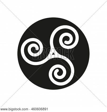 Circle With Pattern Icon. Round Frame. Geometric Element. Vector Illustration. Stock Image.