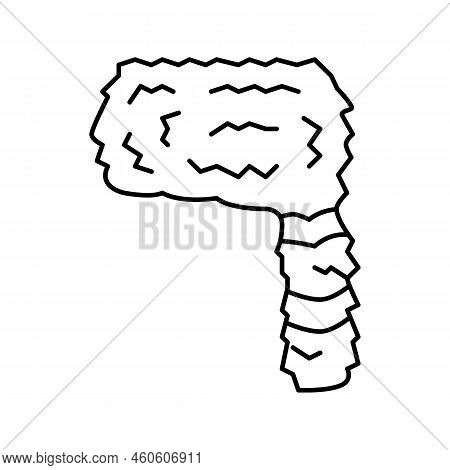 Coonskin Hat Cap Line Icon Vector. Coonskin Hat Cap Sign. Isolated Contour Symbol Black Illustration