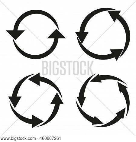 Circular Arrows. Infographic For Web Design. Reload Symbol. Vector Illustration. Stock Image.