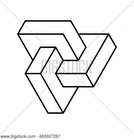 Esher Impossible Geometric Shape Line Icon Vector. Esher Impossible Geometric Shape Sign. Isolated C
