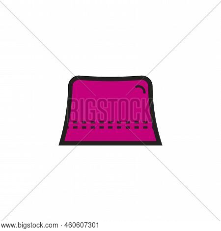 Poster With Pink Panama. Love Art. Head Clothing. Vector Illustration. Stock Image.