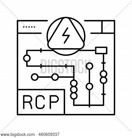 Rcp Electrical Plans Interior Design Line Icon Vector. Rcp Electrical Plans Interior Design Sign. Is