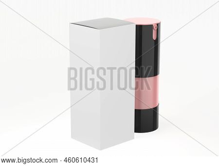 15ml Frosted Glass Airless Bottle Mockup Isolated On White Background. 3d Illustration