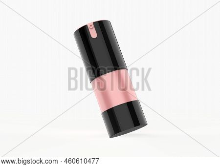 15ml Frosted Glass Airless Bottle Mockup Isolated On White Background. 3d Illustration