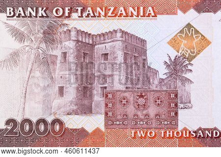 Old Omani Arab Fort - Ngome Kongwe From Tanzanian Money - Shillings