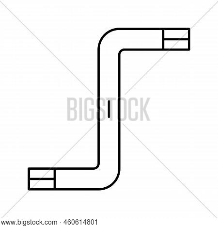 Hex Key Assembly Furniture Line Icon Vector. Hex Key Assembly Furniture Sign. Isolated Contour Symbo