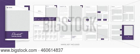 Purple Product Catalog Brochure Design 16 Pages Vector