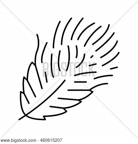 Fluff Feather Soft Line Icon Vector. Fluff Feather Soft Sign. Isolated Contour Symbol Black Illustra