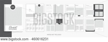Modern 16 Pages Product Catalog Brochure Design Template With Creative Shapes