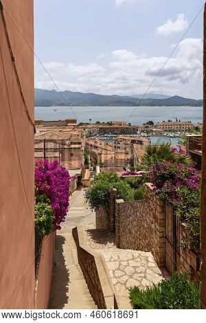 From The Old Town Of Portoferraio, Some Narrow Streets And Panoramic Squares Climb Up To Reach The M