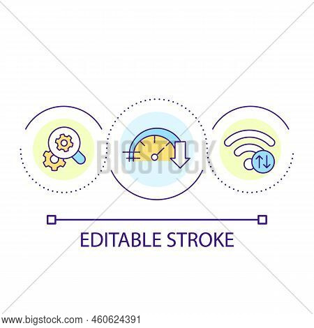 Slow Internet Speed Loop Concept Icon. Wireless Connection. Technology. Bandwidth Throttling Abstrac