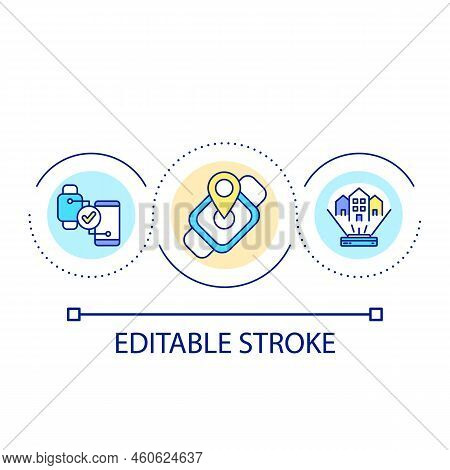 Synchronization Of Mobile Devices Loop Concept Icon. Navigation And Visualization Vis Gadgets Abstra