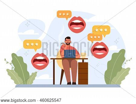 Advice Concept. Character Or Employee Giving Or Taking A Piece Of Advice