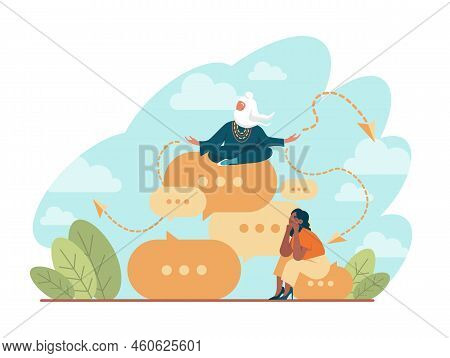 Advice Concept. Character Or Employee Giving Or Taking A Piece Of Advice
