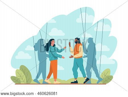 Manipulation And Control Over People Concept. Puppet Masters Hands I