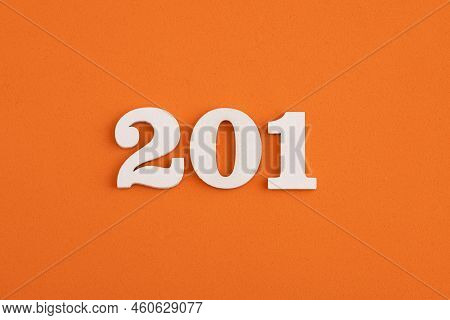 Number 201 - On Orange Foam Rubber Background