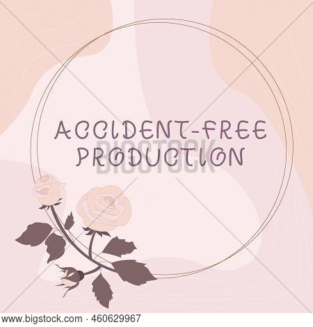 Text Sign Showing Accident Free Production. Business Idea Productivity Without Injured Workers No In