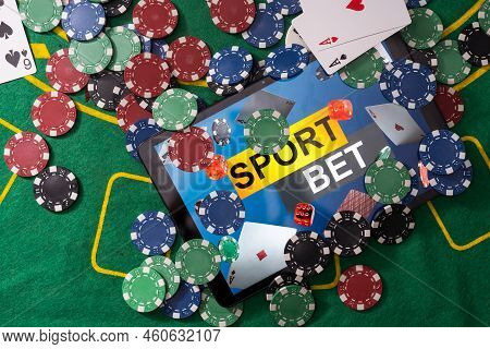 Bets Online At Bookmakers Website. Smartphone, Poker