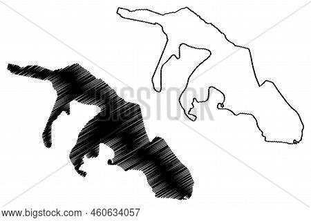 Cayo Guillermo Island (republic Of Cuba, Cenrtal America, Caribbean Islands) Map Vector Illustration