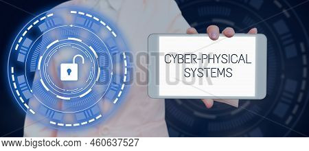 Text Caption Presenting Cyber Physical Systems. Business Showcase Mechanism Controlled By Computerba