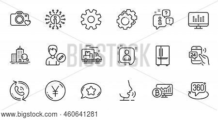 Outline Set Of Service, 360 Degree And Music Making Line Icons For Web Application. Talk, Informatio