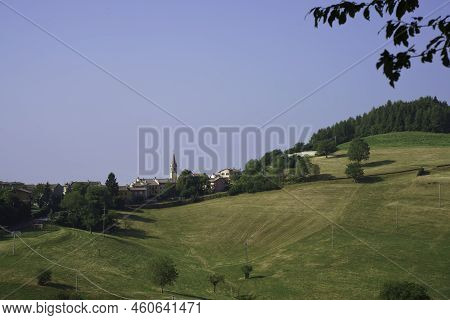 Summer Landscape In Lessinia Near Rovere Veronese, Verona Province, Veneto, Italy