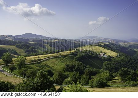 Summer Landscape In Lessinia Near Rovere Veronese, Verona Province, Veneto, Italy