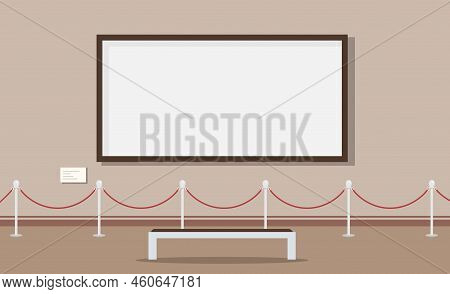 Exhibition Museum Mock Up Painting. Art Exhibition Gallery. White Empty Picture Frame. Art Gallery I