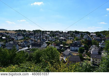 Ulmen, Germany - 08 09 2022: View Across Old Town Ulmen In Summer