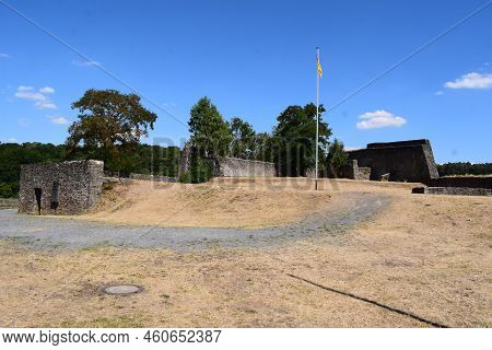 Castle Ruin Above Ulmen In The Eifel During Summer