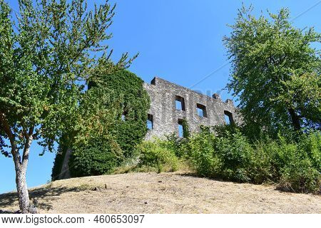 Ivy Covered Walls Of The Castle Ruin In Ulmen