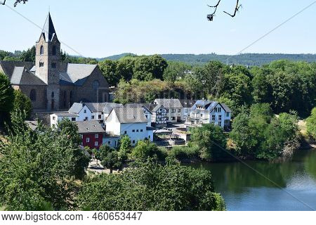 Ulmen, Germany - 08 09 2022: Old Town At The Lake, Ulmener Maar, A Caldera Lake