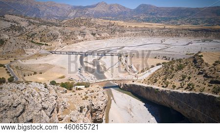 Aerial View Of Severan Bridge And Chabinas Creek At Adiyaman Province, Southeastern Anatolia, Turkey