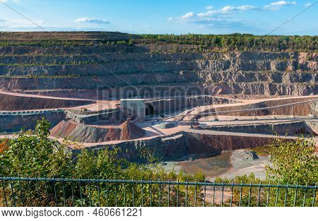 Flechtingen, Germany - August 7, 2022: Quarry In Flechtingen, A Municipality In The Borde District I