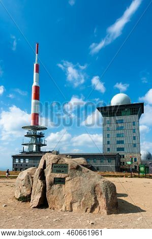 Brocken, Saxony-anhalt, Germany - August 8, 2022: On Top Of The Mountain Brocken In The Harz Nationa