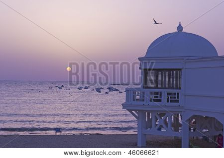 Sunset In Atlantic Beach. Andaluscï¿½a??, Spain.