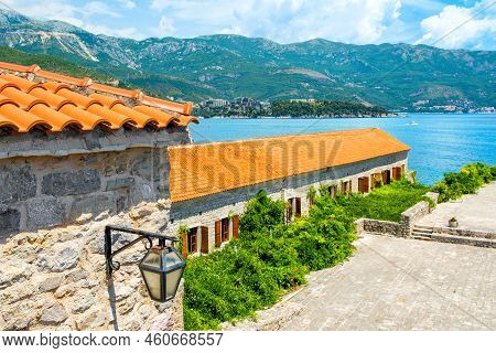 View To The Library Museum In Citadela Fortress In Old Town Of Budva And Beautiful Landscape Of The 