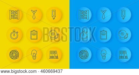 Set Line Solar System, Stopwatch, Clipboard With Checklist, Office Folders, Ringing Alarm Bell, Abac