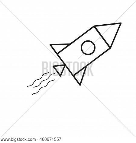 Rocket Icon. Spaceship Rocket. Spaceship Launch. Vector Illustration. Stock Image.