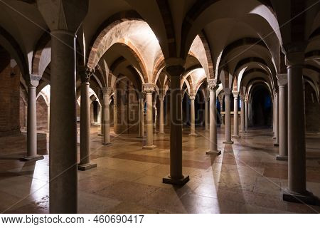Nonantola,italy-february 6, 2022:visit Inside The Abbey Of Nonantola In The Province Of Modena Dedic