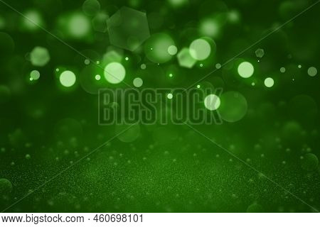 Green Wonderful Bright Abstract Background Glitter Lights Defocused Bokeh - Celebratory Mockup Textu