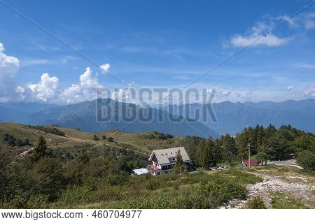 Mountain Landscape From The Top Of Mount Mottarone Near Stresa. Stresa Is A Town On Lake Maggiore In
