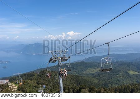 Chairlift To The Top Of Monte Mottarone Near Stresa In Northern Italy