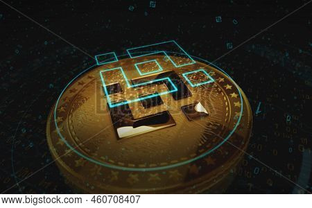 Binance Bnb Stablecoin Cryptocurrency Golden Coin 3D Illustration