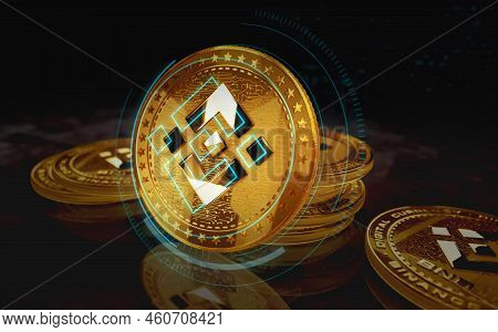 Binance Bnb Stablecoin Cryptocurrency Golden Coin 3D Illustration