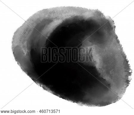 Black Chinese Japanese Ink Stroke Painting Element Organic Shape Illustration