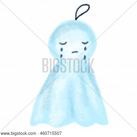 Teru Bozo Sad Cry Rain Doll Hanging Charm Character Illustration Hand Drawing