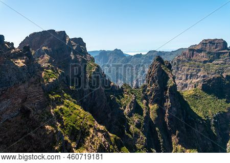 Mountains At The Ninho Da Manta Viewpoint On Pico Do Arieiro, Madeira. Portugal