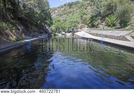 Vadillo Natural Swimming Pool. Crystal-clear Waters Spot In The Heart Of La Vera County. Losar De La